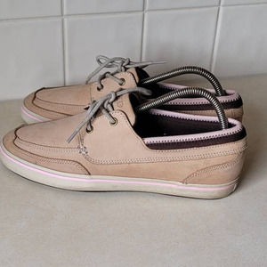 Xtratuf Women's Leather Tan and Pink Loafers Finatic Boat Shoe Size 11